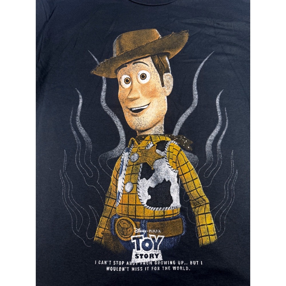 CVLA Disney Pixar Toy Story Woody Graphic T-Shirt Black Mens Large Quote